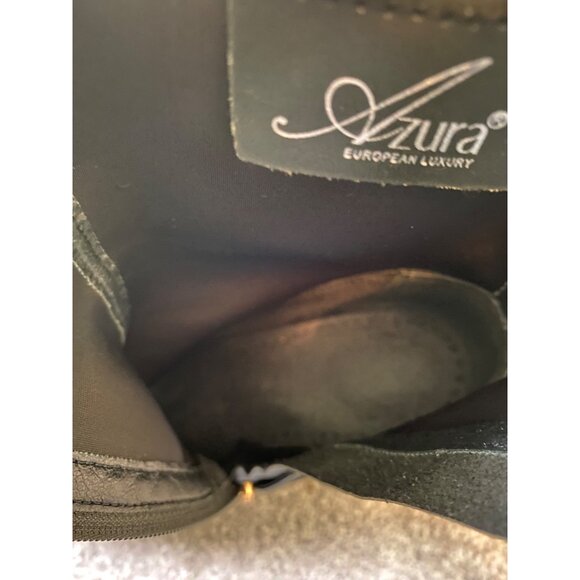 Azura Black Suede Ankle Boots With Gold Studs & Patent Toe Size 37 - Picture 11 of 12